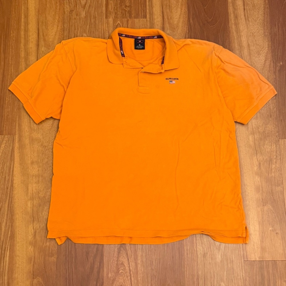 U.S. Polo Assn. Orange Polo Shirt Men's Size XL